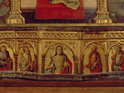 Christus mit St. Peter und St. Paul, aus der Predella des San Martino Polyptychons von Carlo Crivelli